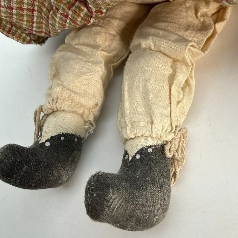 Greiner Reproduction Rag Doll With Papier-Mâché Head -Dress Marked K&K Interiors